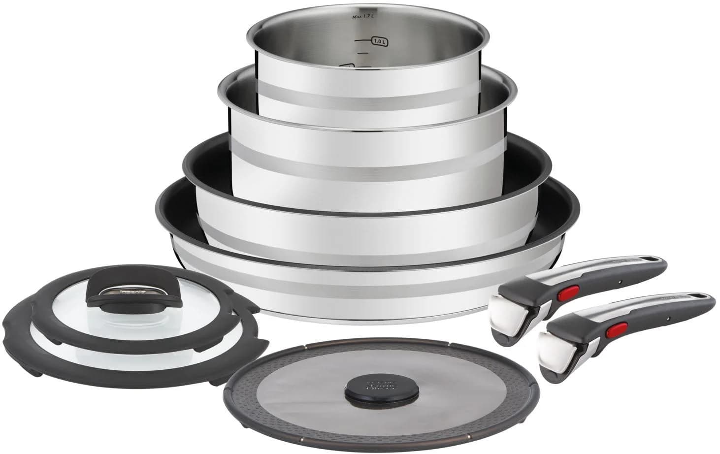 Tefal Ingenio Pfannen-Set abnehmbarer Griff Silber