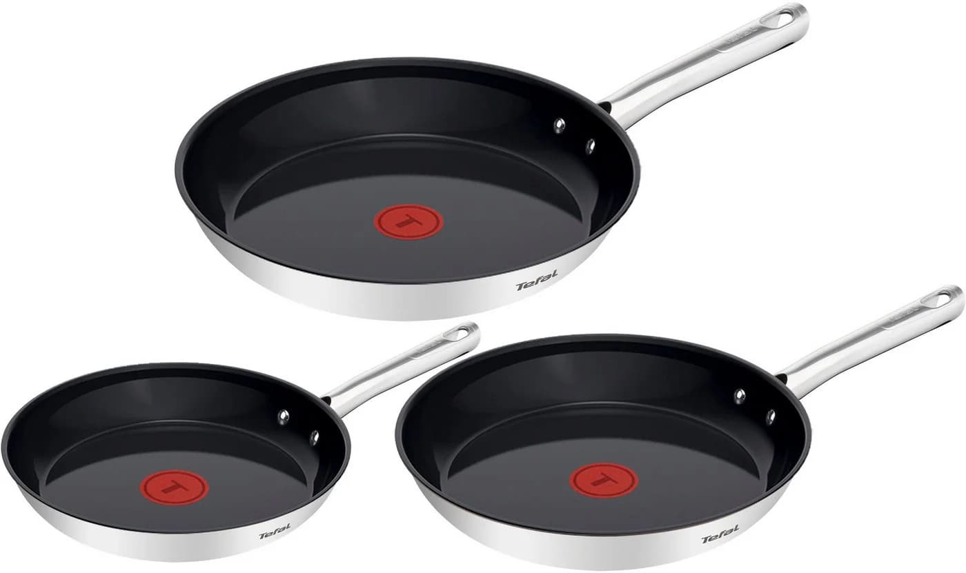 TEFAL Pfannen-Set Duetto On Edelstahl Schwarz Antihaftbeschichtung Induktion - Bild 2