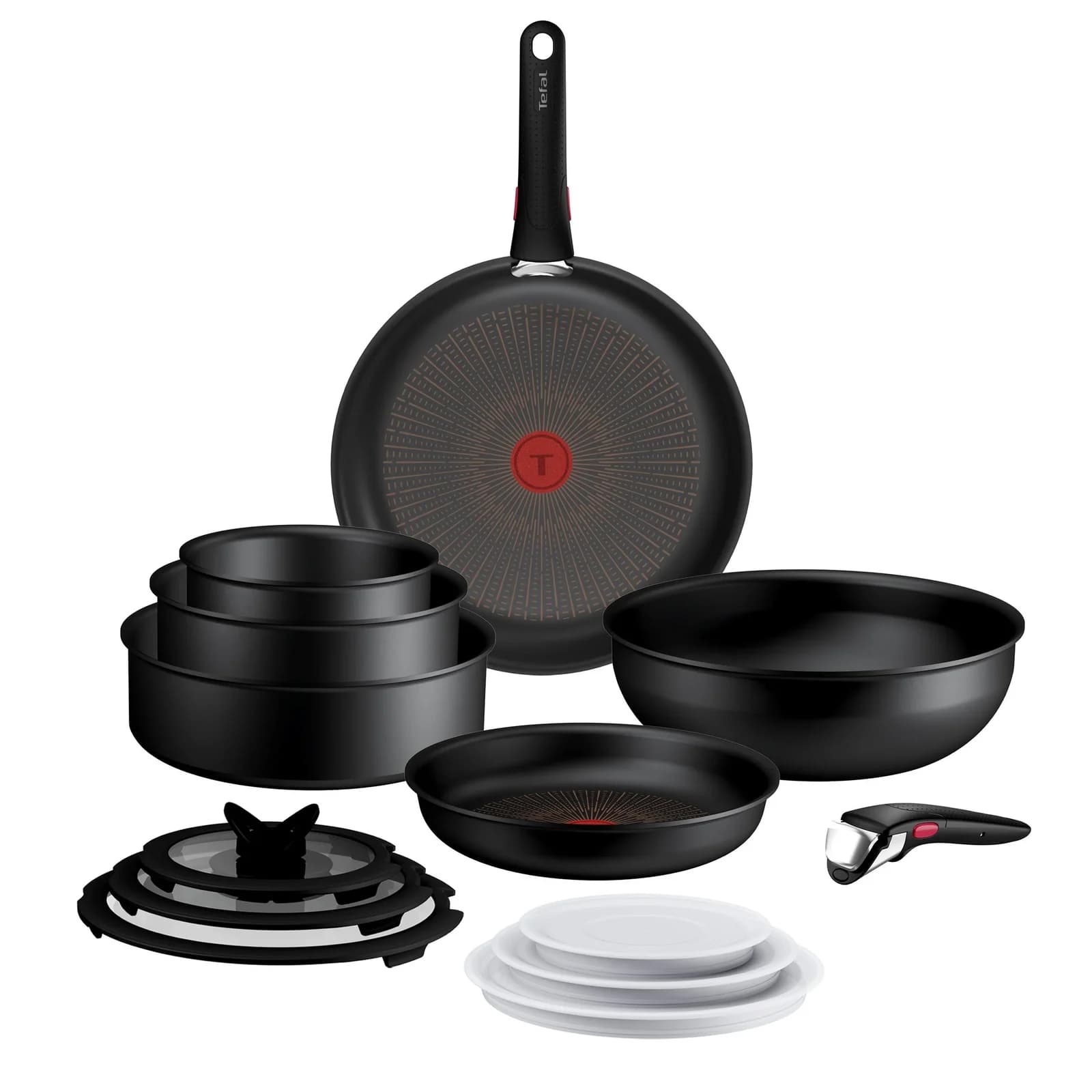 Tefal Ingenio Excellence Fusion Pfannen-Set Schwarz mit abnehmbarem Griff