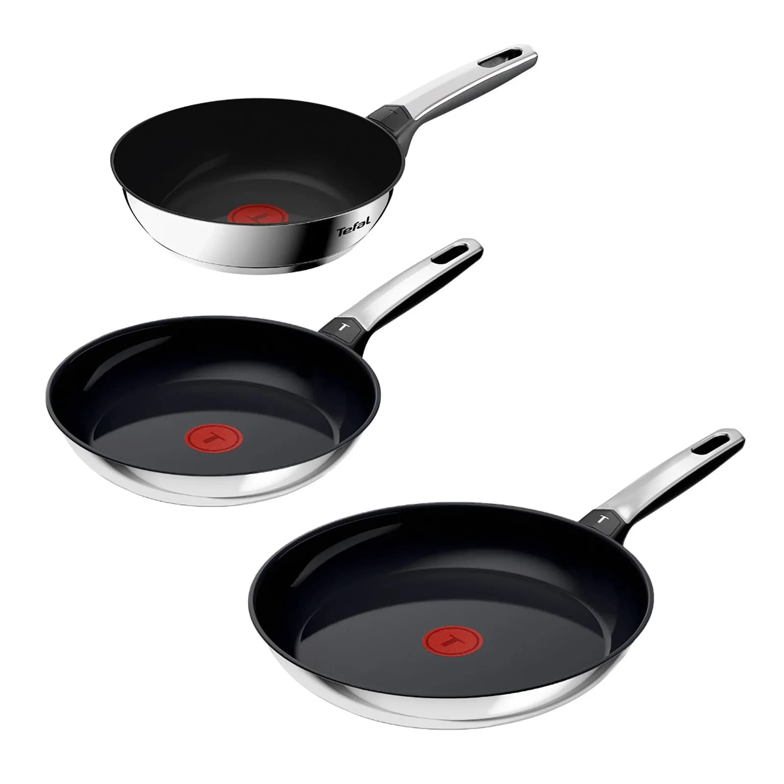 TEFAL Emotion+ Pfannen-Set 3-tlg. Edelstahl Keramik Antihaft Induktion