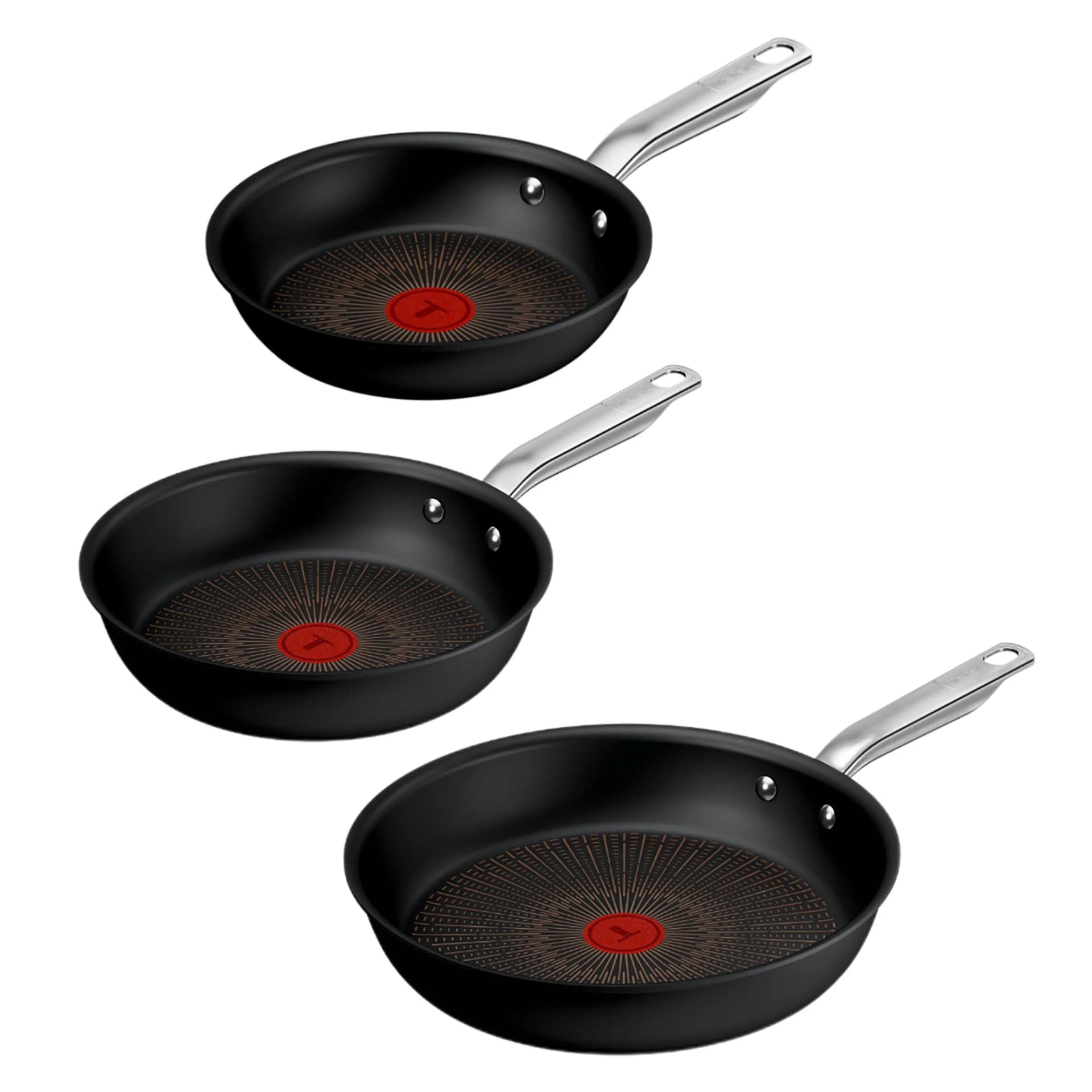 Tefal Experience Pfannen-Set Schwarz 3-tlg. FusionCore Antihaft