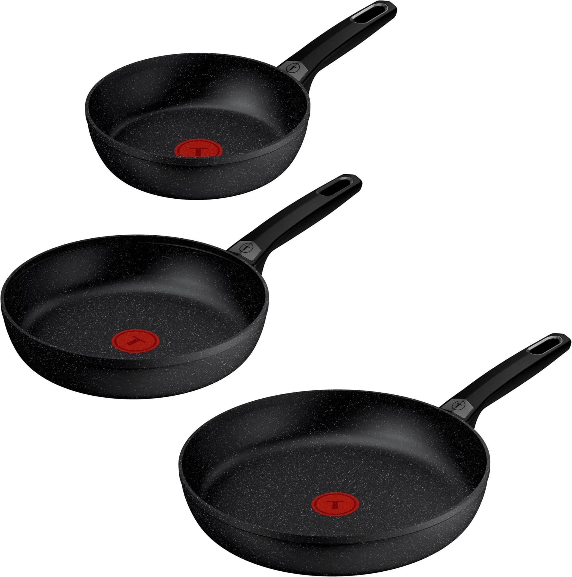 Tefal Excell'Cook Pfannen-Set 3-tlg. Schwarz Antihaft Induktion