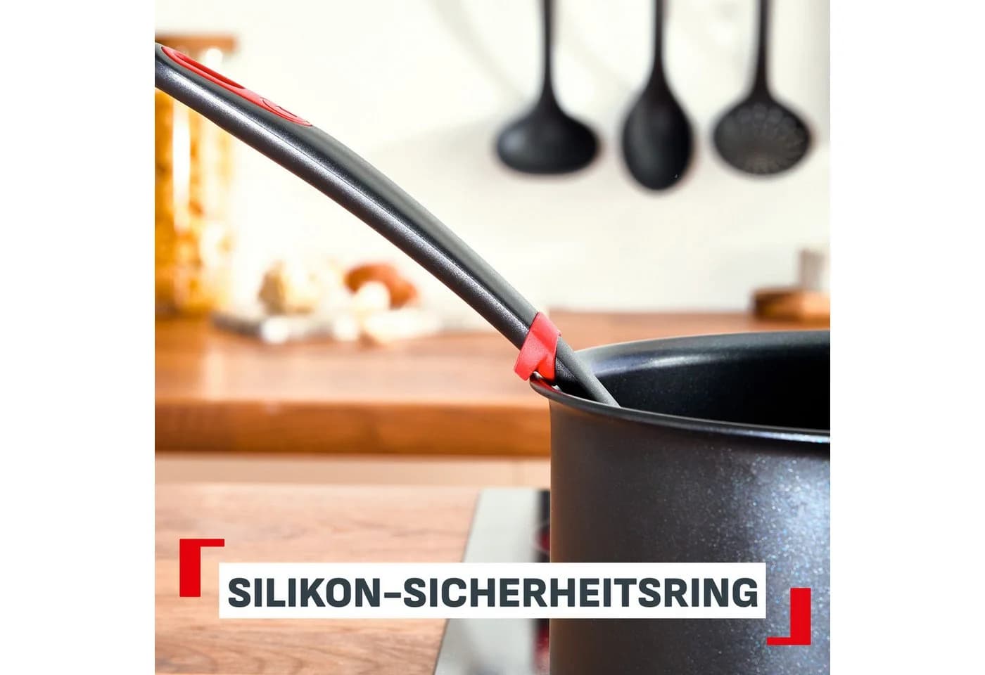 Tefal Ingenio+ Kochbesteck-Set 5-tlg. Schwarz/Rot Nylon Silikon - Bild 3