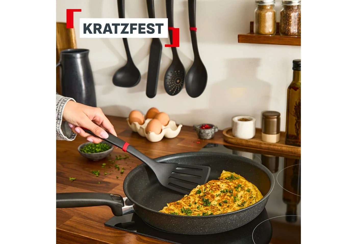 Tefal Ingenio+ Kochbesteck-Set 5-tlg. Schwarz/Rot Nylon Silikon - Bild 4