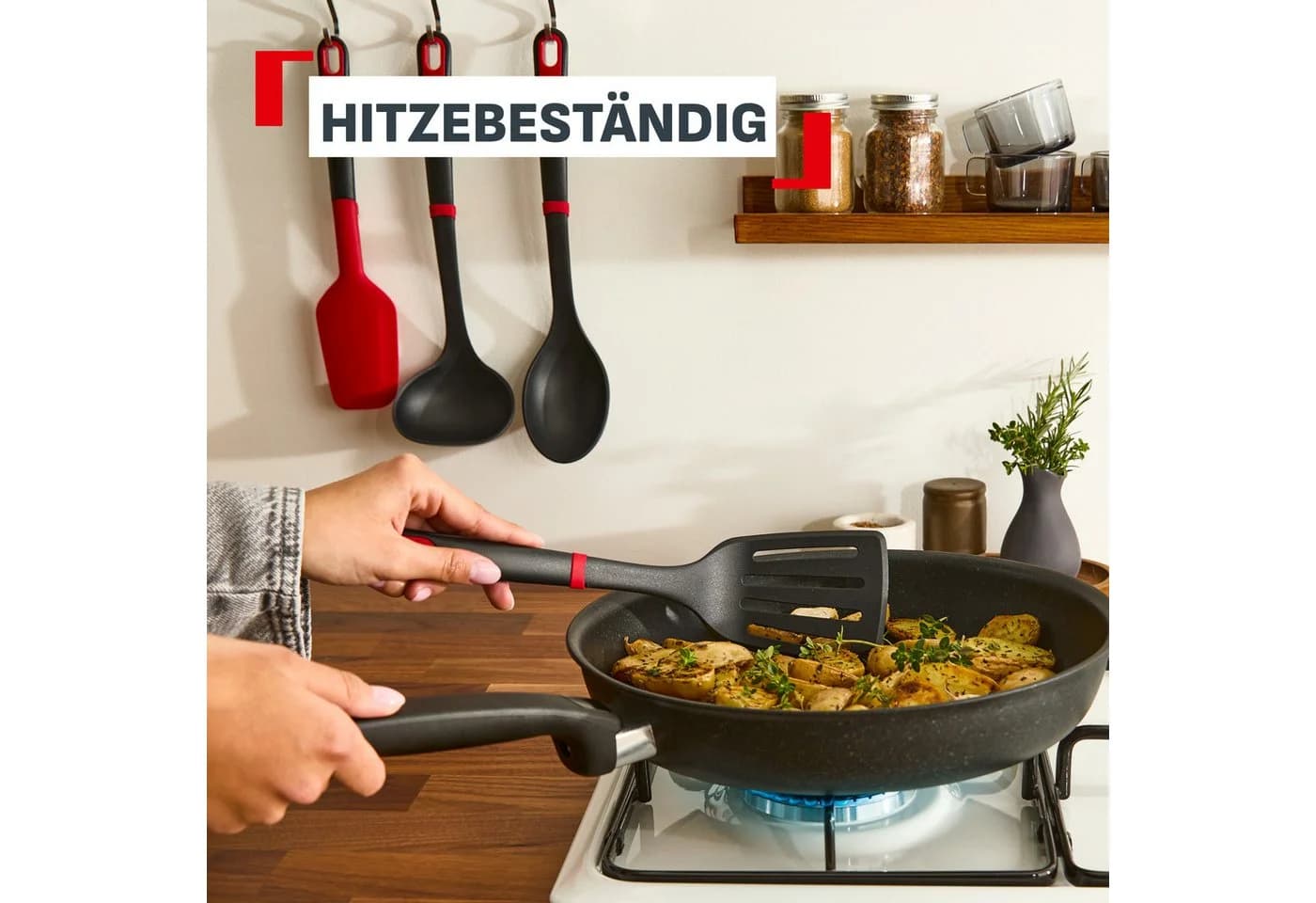 Tefal Ingenio+ Kochbesteck-Set 5-tlg. Schwarz/Rot Nylon Silikon - Bild 5