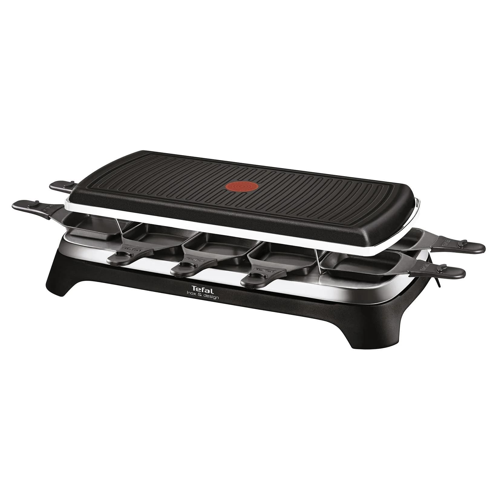 TEFAL RE 4588 Raclette-Grill Ambience mit 10 antihaftversiegelten Pfännchen