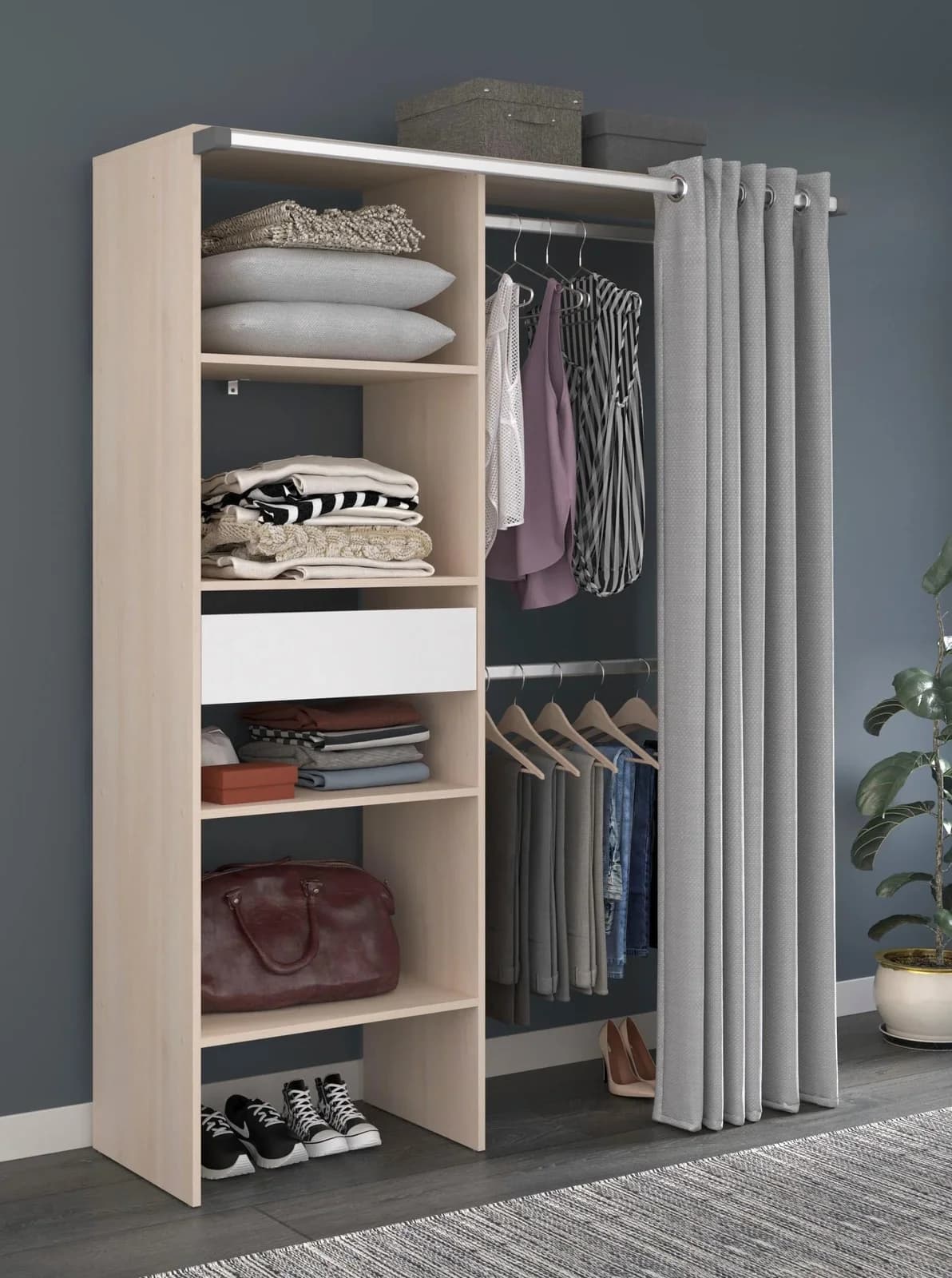 Bari 2 Kleiderschrank aus massiver Akazie - Bild 2