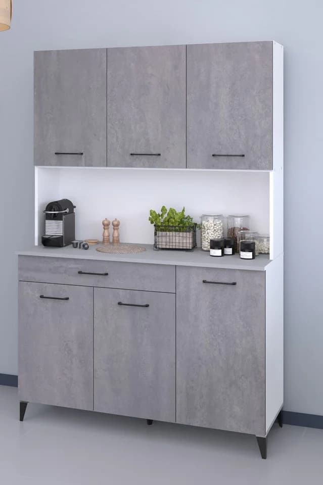 Parisot Buffet Malice 11 Grau/Weiss Betonoptik Holzwerkstoff - Bild 2