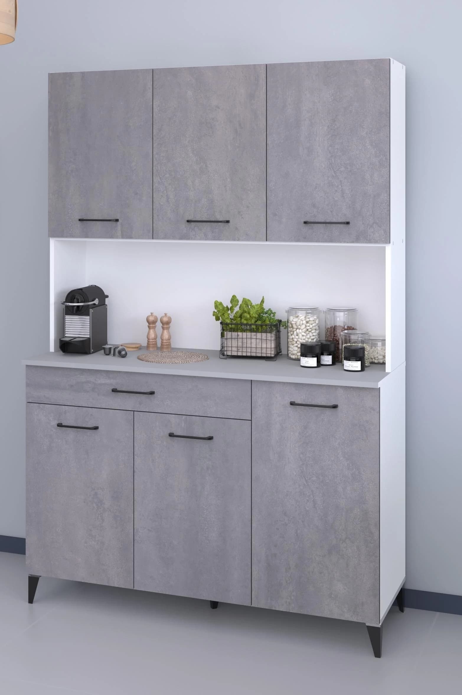 Parisot Buffet Malice 11 Grau/Weiss Betonoptik Holzwerkstoff - Bild 5