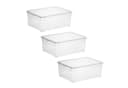 ROTHO Aufbewahrungsbox 3er-Set Transparent Kunststoff Bild 2