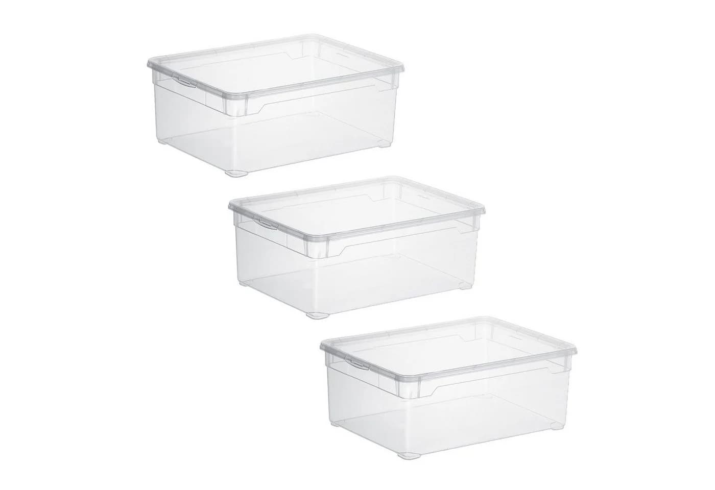 ROTHO Aufbewahrungsbox 3er-Set Transparent Kunststoff - Bild 2
