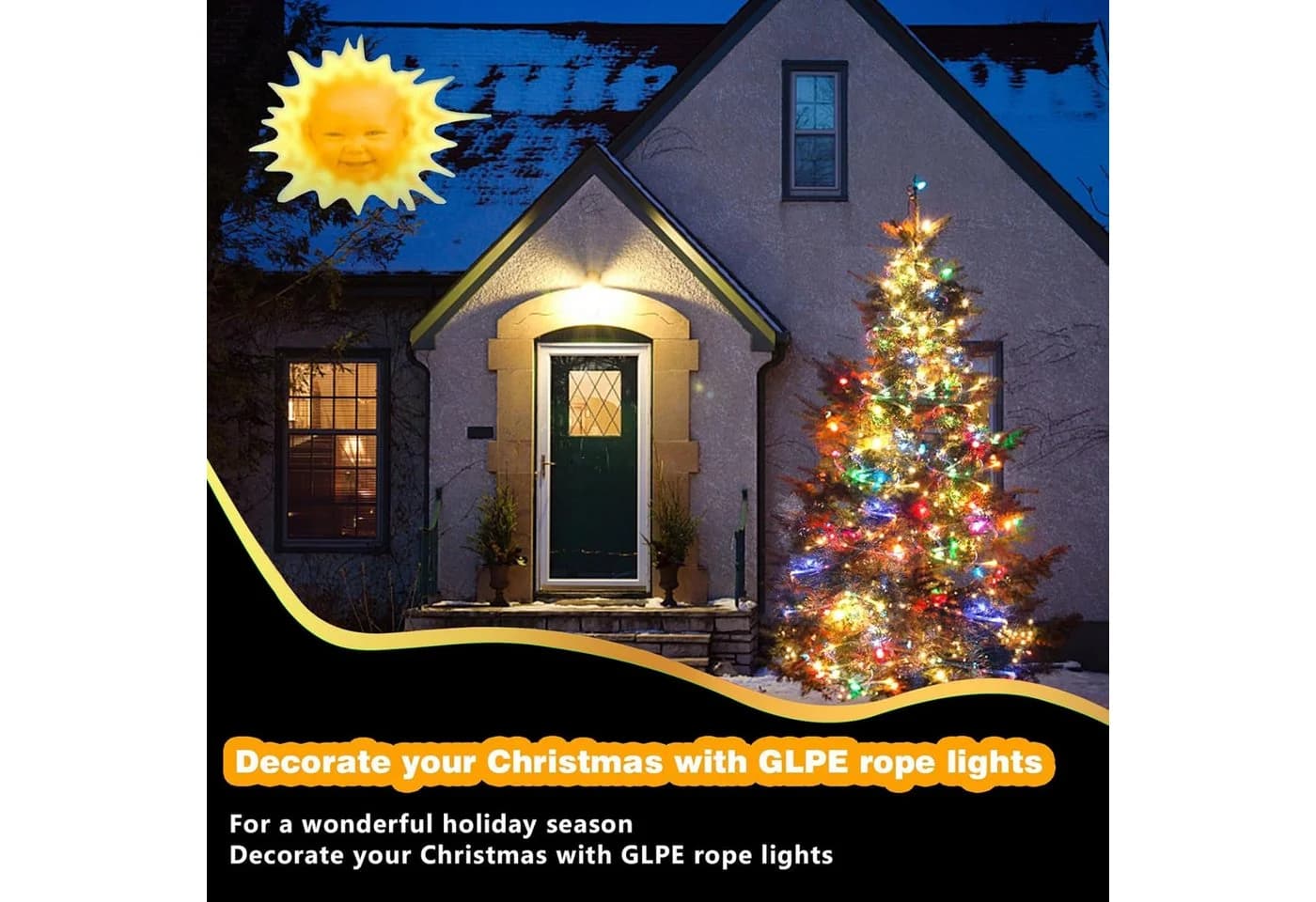 GLPE LED Solarleuchte Solar Lichterkette Outdoor 20 m 200 LED RGB - Bild 5