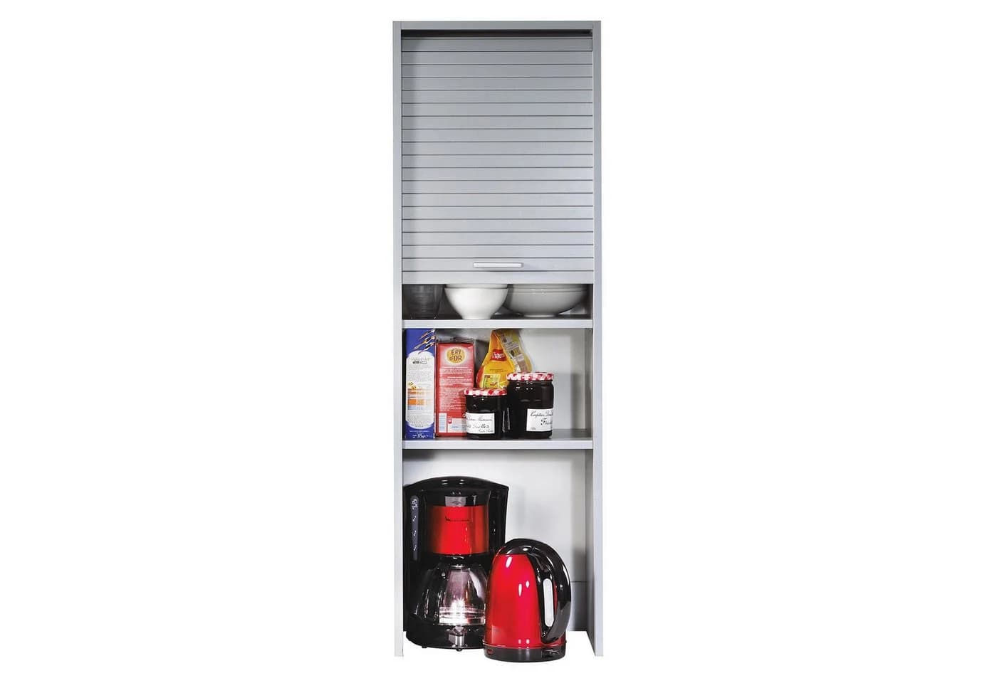 SIMMOB Küchenschrank Hochschrank Rollladentür Aluminium