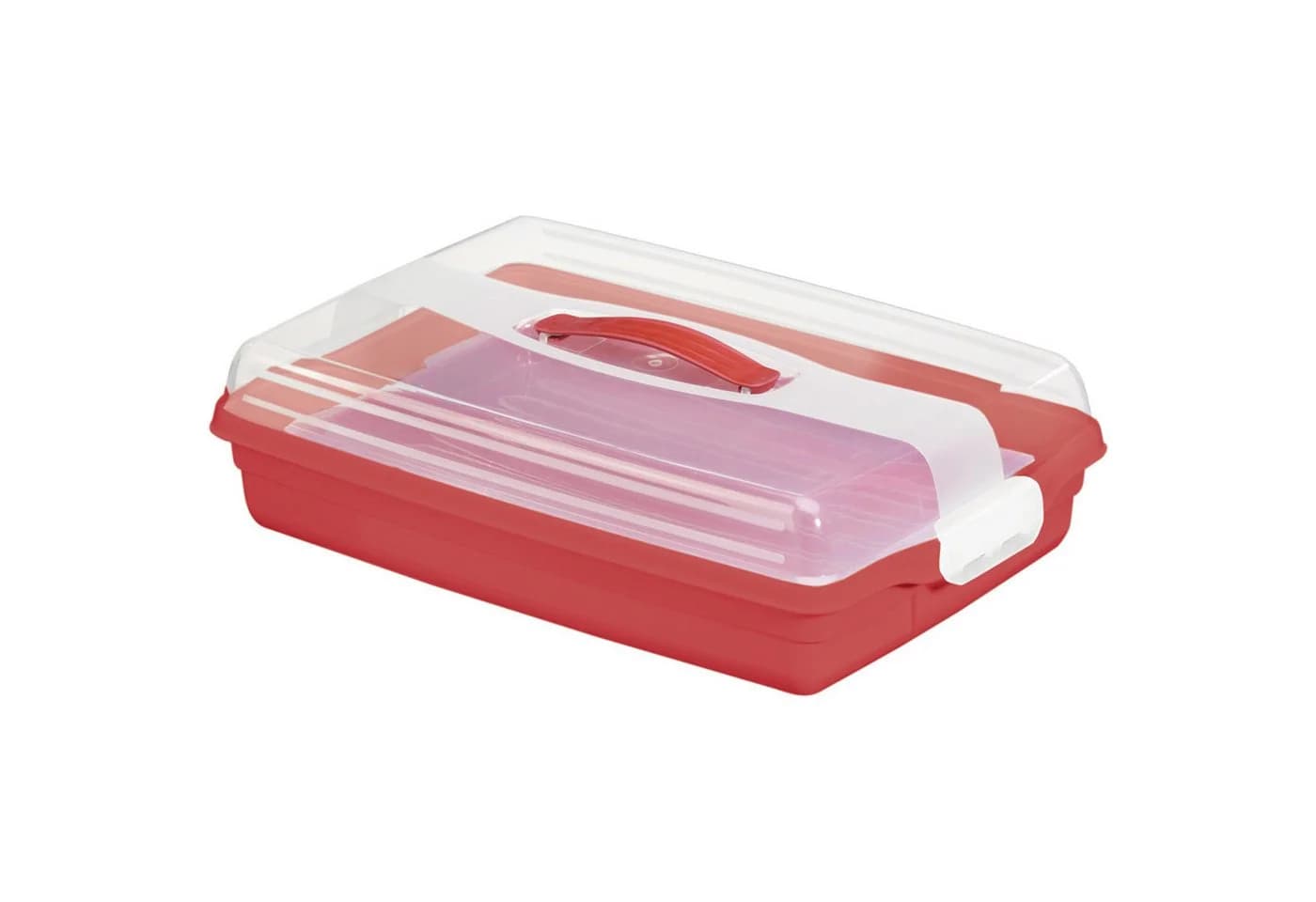 Curver Kuchentransportbox Rot Kunststoff mit Deckel & Griff
