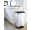 Curver Deco Bin Metallics 240643 Mülleimer 50 L Silber Schwarz Bild 1