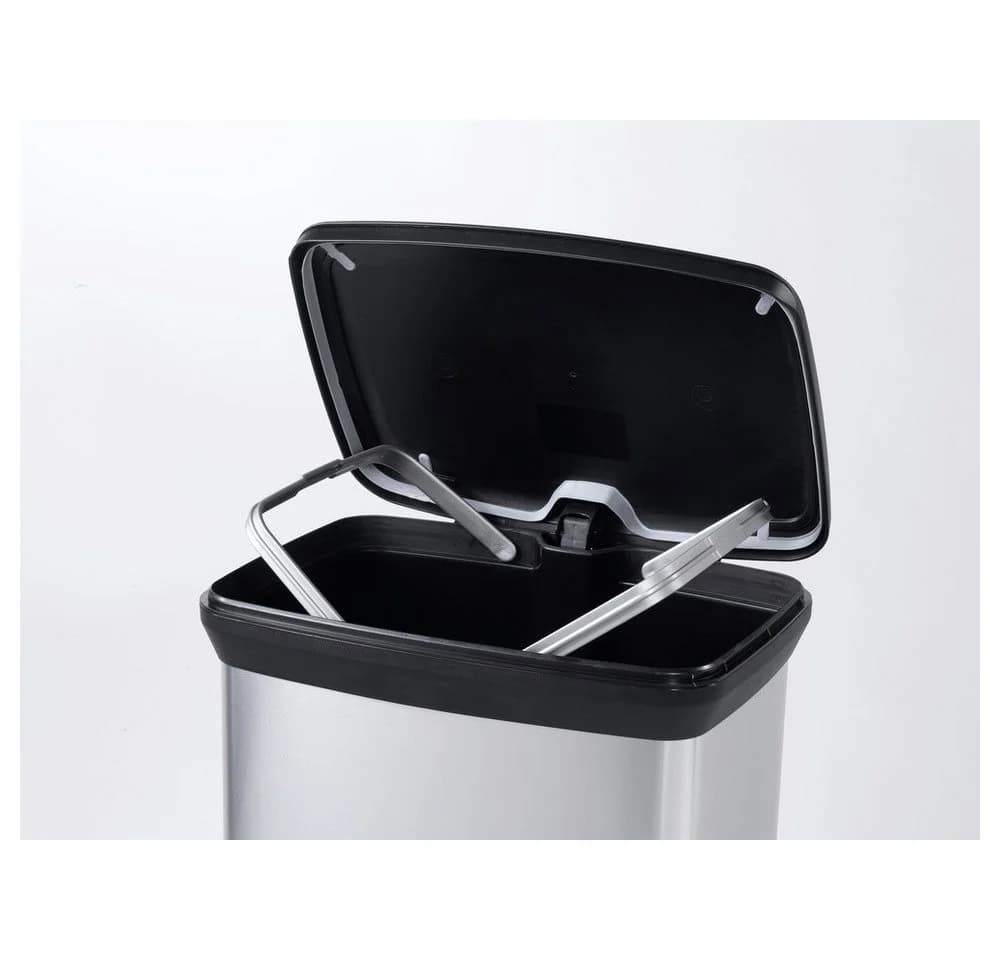 Curver Deco Bin Metallics 240643 Mülleimer 50 L Silber Schwarz - Bild 4