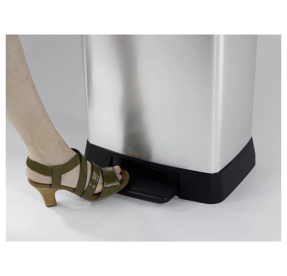 Curver Deco Bin Metallics 240643 Mülleimer 50 L Silber Schwarz - Bild 5