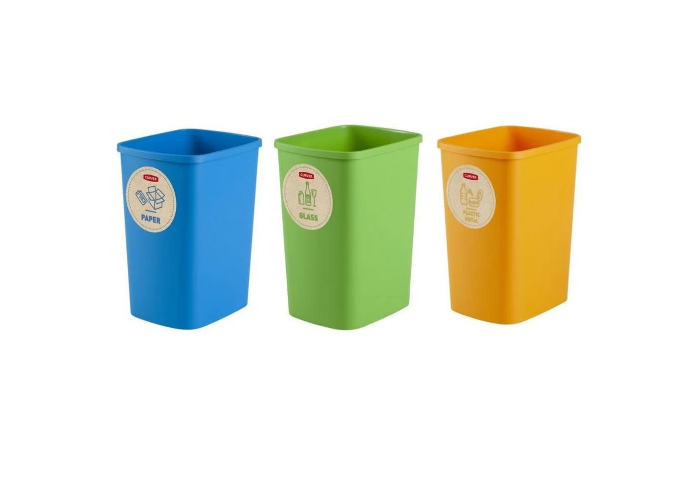 Curver Mülltrennsystem 3er-Set Bunt 9L