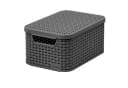 Curver Aufbewahrungskorb Grau Rattan Style S mit Deckel Bild 2