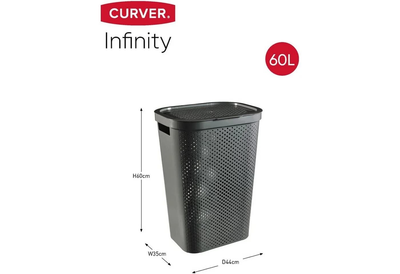 Curver Infinity Wäschekorb 60L Dunkelgrau Kunststoff - Bild 3