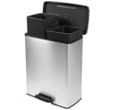 Curver Deco Bin Slim Duo 52 l Mülleimer Silber Schwarz Bild 2