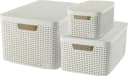 Curver Organizer Style Box L+M+S 3er-Set Beige Kunststoff Stapelbar Bild 2