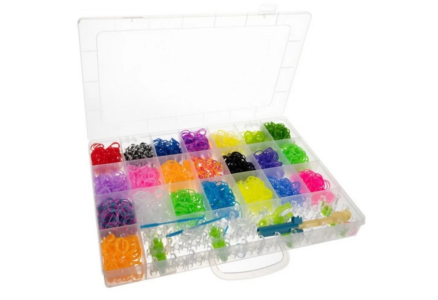 KRUZZEL Kreativset Loom Bands 6801-tlg. Bunt mit Webstuhl & Zubehör - Bild 3