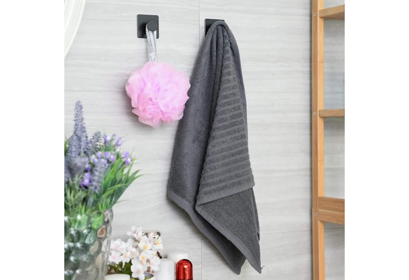 UMI Toilettenpapierhalter Set Schwarz Selbstklebend Edelstahl - Bild 3