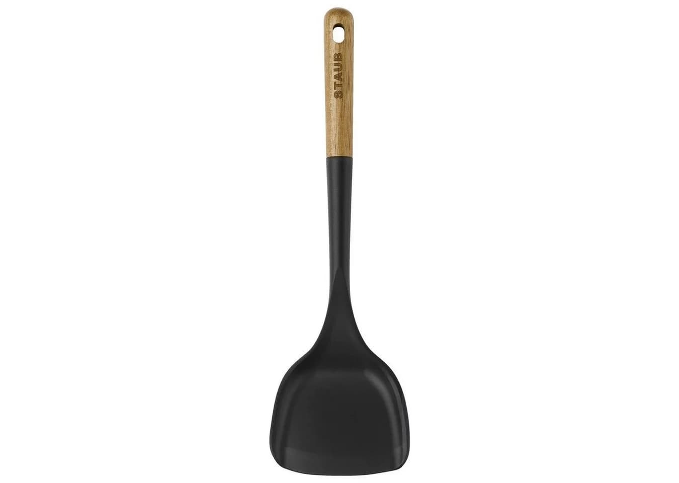 Staub Wokwender Silikon Schwarz Ergonomischer Holzgriff