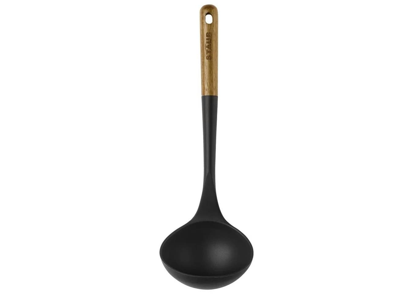 Staub Suppenkelle 31 cm Schwarz Silikon Holzgriff - Bild 2