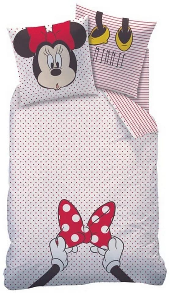 CTI Kinderbettwäsche Minnie Mouse Weiß/Rot 100% Baumwolle