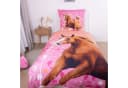 Familando Kinderbettwäsche Pferde Blumen 135x200 80x80 cm Rosa Baumwolle Bild 1