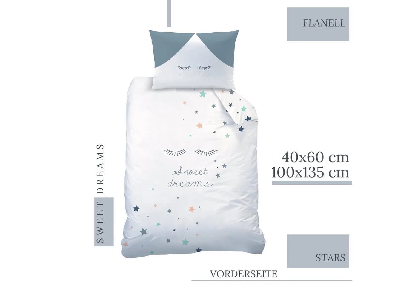 MTOnlinehandel Babybettwäsche Sweet Dreams 100x135 cm Biber