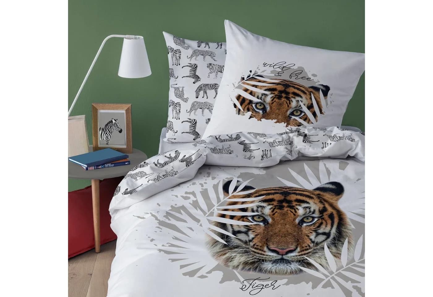 MTOnlinehandel Bettwäsche Tiger Safari 2-teilig Renforcé