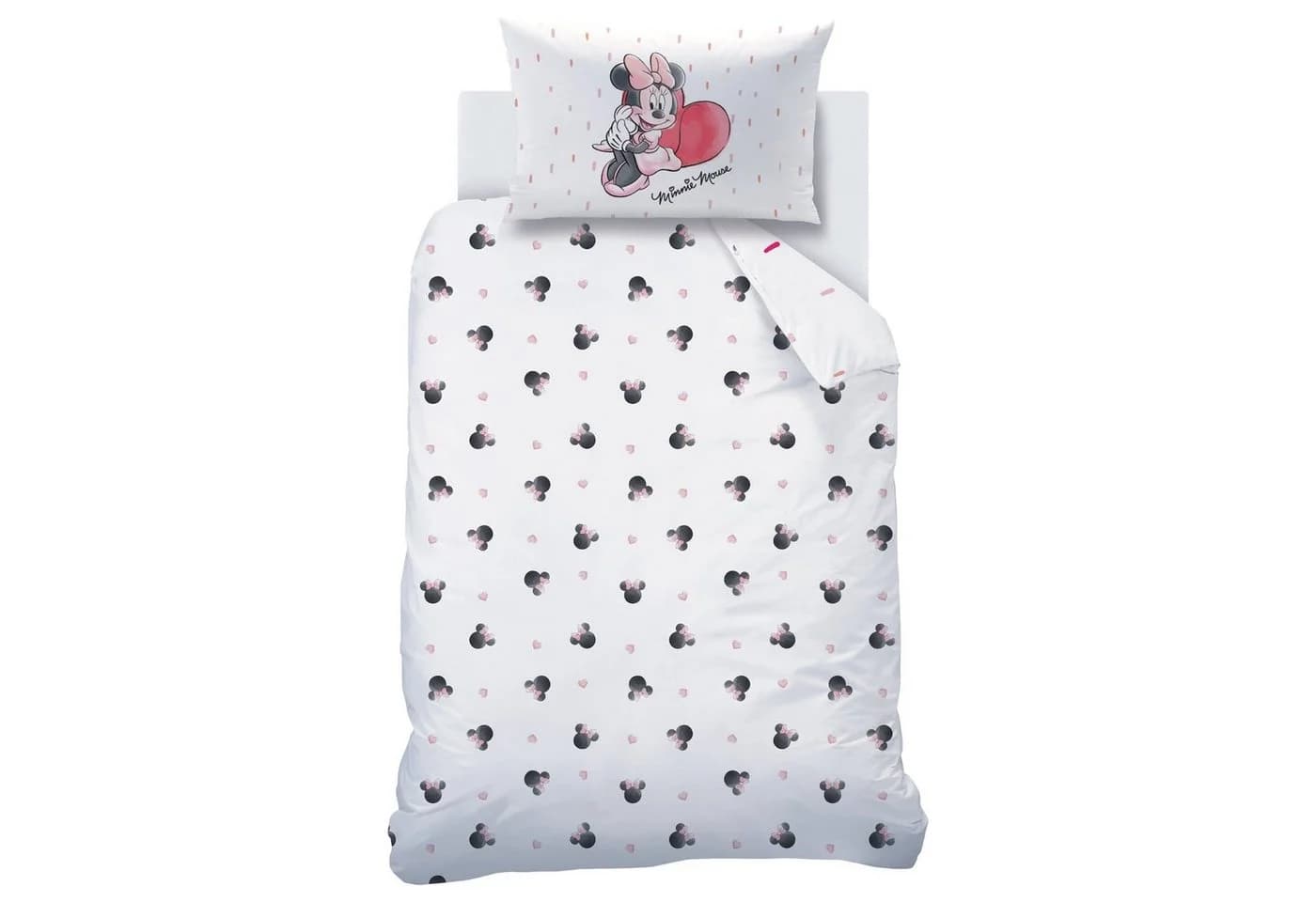 MTOnlinehandel Babybettwäsche Minnie Mouse Rosa Weiß Rot
