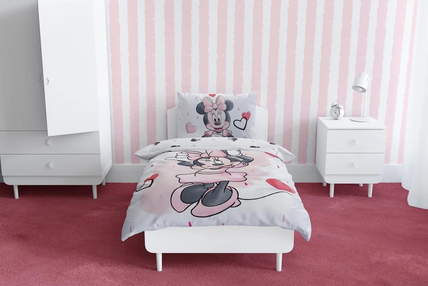 MTOnlinehandel Babybettwäsche Minnie Mouse Rosa Weiß Rot - Bild 3