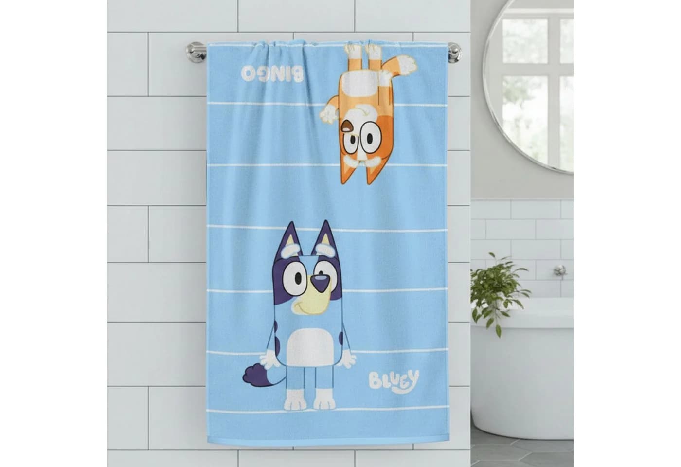 MTOnlinehandel Badetuch Bluey & Bingo Kinder 70x120 cm Baumwolle