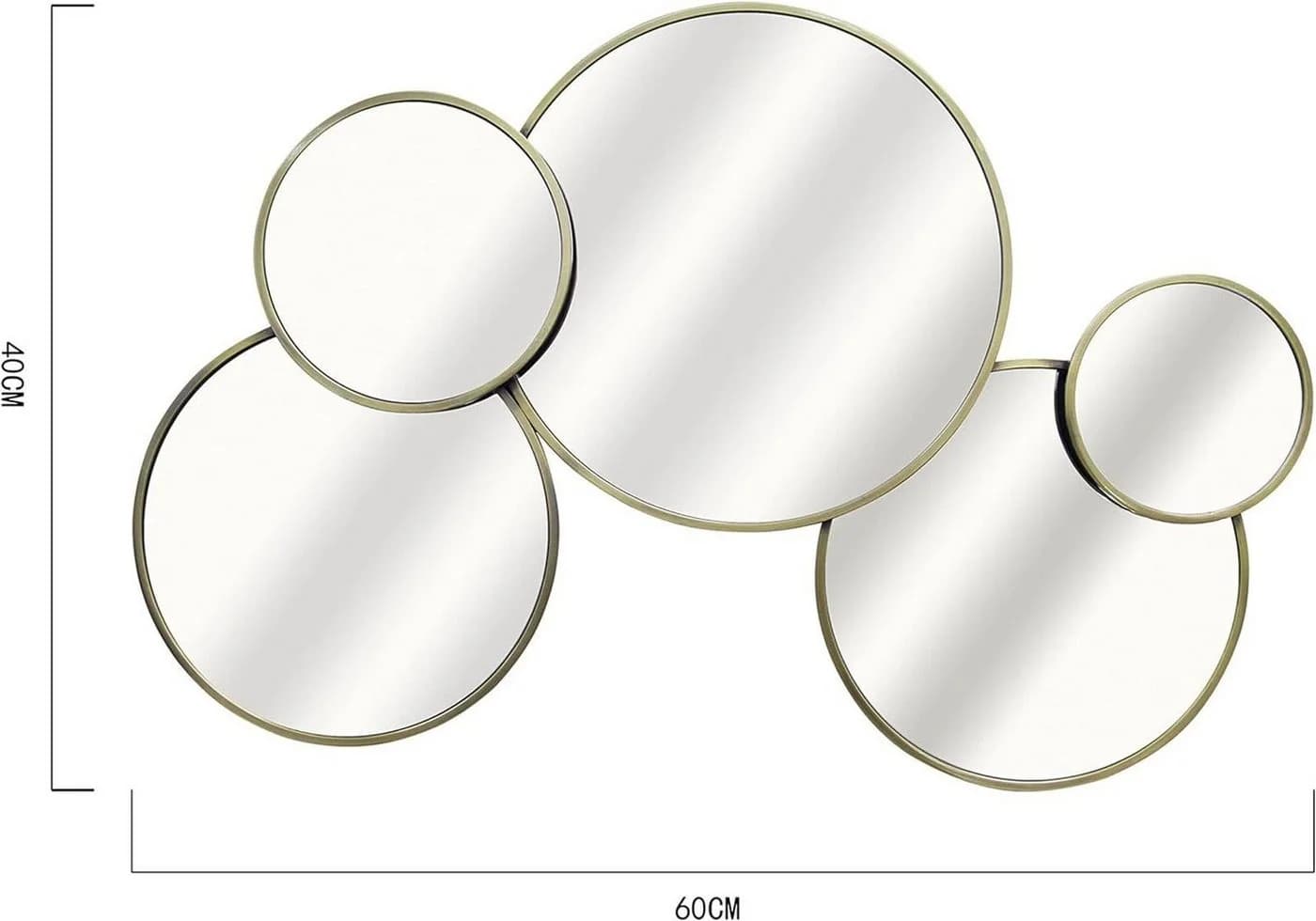 Adeo Services Wandspiegel Multi Spiegel 5 Größen Vergoldetes Mattes Metall - Bild 3