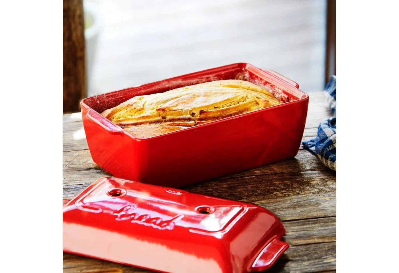 Emile Henry Brotbackform Grand Cru Rot Keramik - Bild 4