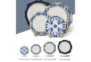 Quality Elegance Teller-Set 4-tlg. Blau Gold Bone China Bild 5