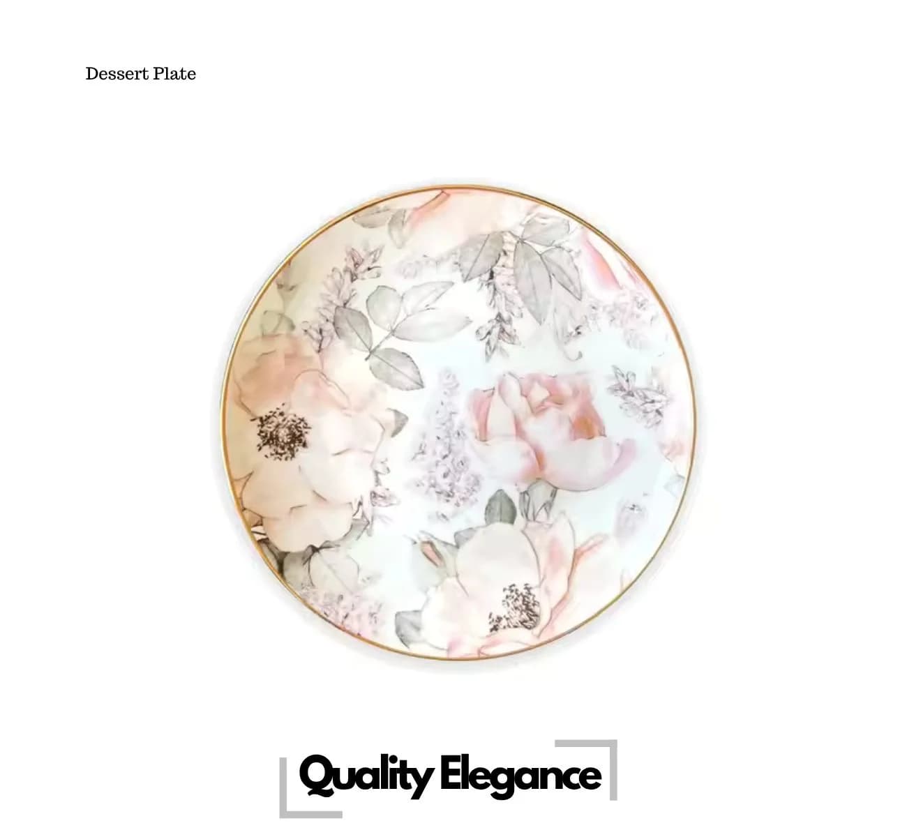 Quality Elegance Geschirrset 4-tlg. Pink Floral Bone China - Bild 5