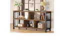 mukuhi Regal 3 Ebenen Sideboard Metall Holz Industrial Schwarz Rustik Eiche Bild 3