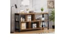 mukuhi Regal 3 Ebenen Sideboard Metall Holz Industrial Schwarz Rustik Eiche Bild 4