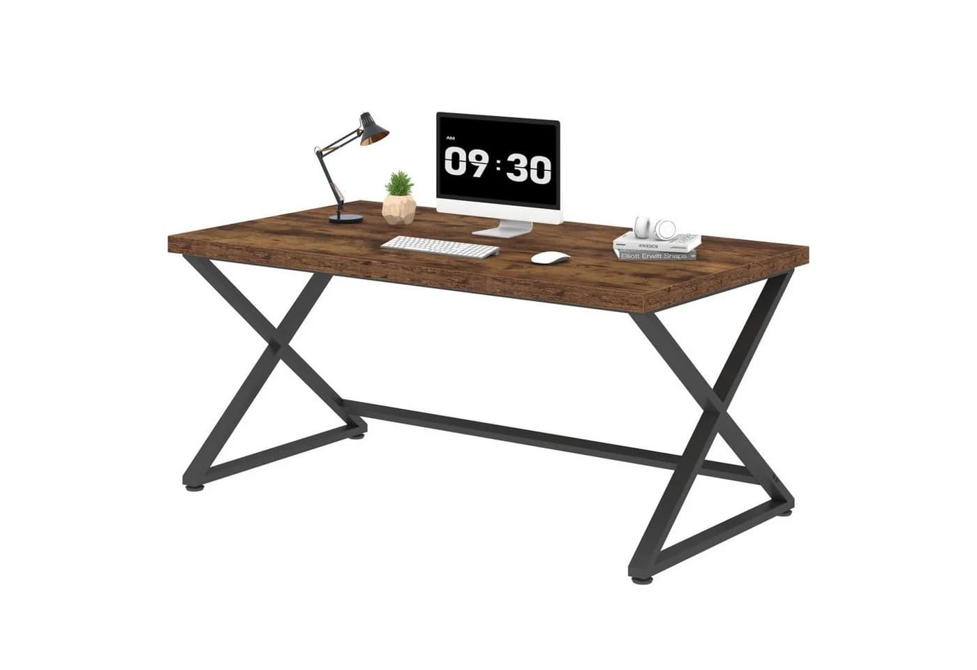mukuhi Schreibtisch 180x80 cm mit Metallgestell Modern - Bild 2