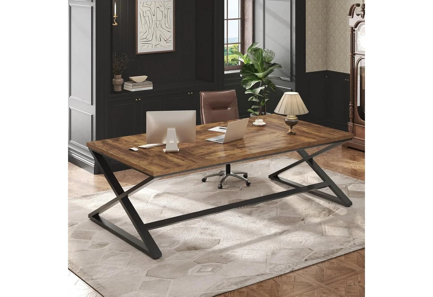 mukuhi Schreibtisch 180x80 cm mit Metallgestell Modern - Bild 4