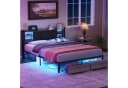 ADWOLT Polsterbett 140x200 Grau mit Stauraum, LED & USB Bild 3