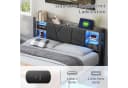 ADWOLT Polsterbett 140x200 Grau mit Stauraum, LED & USB Bild 5