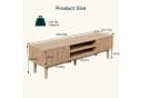 FUROKOY Lowboard aus Rattan, Wohnzimmertisch, Couchtisch, TV-Schrank 2 Türen, 2 Ablagen, 150 cm Bild 3