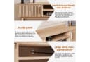FUROKOY Lowboard aus Rattan, Wohnzimmertisch, Couchtisch, TV-Schrank 2 Türen, 2 Ablagen, 150 cm Bild 4