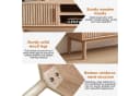 FUROKOY Lowboard aus Rattan, Wohnzimmertisch, Couchtisch, TV-Schrank 2 Türen, 2 Ablagen, 150 cm Bild 5